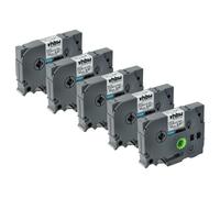 5x Cassetta per Brother PT D600 D450 D450VP D400 D400VP D210VP D215e nero-bianco