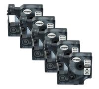 5x Cassetta per Dymo 5000 2000 5500 1000+ 1000 4500 3500 nero-bianco
