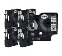 5x Cassetta per Dymo RhinoPro 6000 5000 3000 6mm nero-bianco