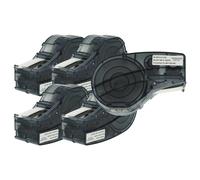 5x Cassetta sostituisce Brady M21-250-595-WT Vinile nero-bianco