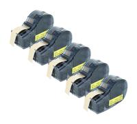 5x Cassetta sostituisce Brady M21-500-595-YL Vinile nero-giallo