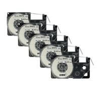 5x Cassetta sostituisce Casio XR-12WE XR-12WE1 nero-bianco