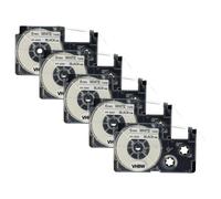 5x Cassetta sostituisce Casio XR-6WE1 XR-6WE nero-bianco