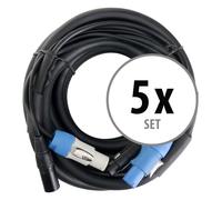 5x Cavi Ibrido Doppio DMX Alimentazione XLR Powerplug Speakon Studio DJ PA 10m