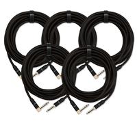 5x CAVO CHITARRA ELETTRICO AMPLIFICATORE MONITORE TASTIERA 6,35MM JACK NERO 6M