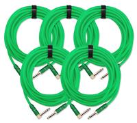 5x CAVO CHITARRA ELETTRICO AMPLIFICATORE MONITORE TASTIERA 6,35MM JACK VERDE 6M