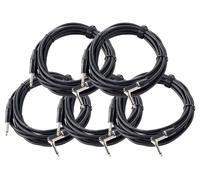 5x Cavo Chitarra Jack Angolo 6,3mm 1/4'' Stereo per Strumento Basso Tastiera 6m