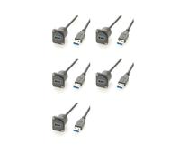 5X Cavo di Estensione USB 3.0 Tipo D Maschio-Femmina Convertitore per Montaggio A Pannello XLR Tipo A Cavo di Accoppiamento Flangiato per Chassis USB