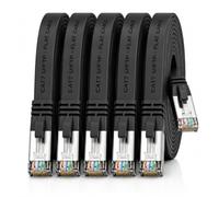 5x Cavo Ethernet LAN CAT7 piatto 0,5m U/FTP 10 Gbit/s RJ45 Cat6a nero
