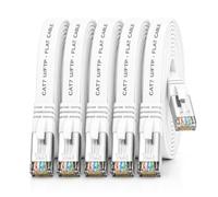 5x Cavo Ethernet LAN CAT7 piatto 10m U/FTP 10 Gbit/s RJ45 Cat6a bianco