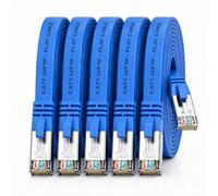 5x Cavo Ethernet LAN CAT7 piatto 10m U/FTP 10 Gbit/s RJ45 Cat6a blu