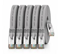 5x Cavo Ethernet LAN CAT7 piatto 10m U/FTP 10 Gbit/s RJ45 Cat6a grigio