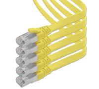 5x Cavo Ethernet LAN CAT7 piatto 3m U/FTP 10 Gbit/s RJ45 Cat6a giallo