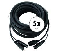 5x Cavo Ibrido Combinato Alimentazione e Segnale DMX IEC XLR Effetti Luce 10m