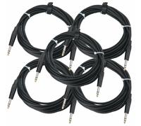 5x Cavo Jack Audio Stereo 6,3mm 1/4'' Maschio Maschio 6m per Strumenti Musicali