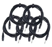 5x CAVO MICROFONO SET DJ PA PALCO STUDIO LIVE AUDIO XLR JACK PROFESSIONALE 5M