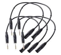5x Cavo XLR Jack 6,3 mm Stereo Registrazione Studio Live DJ PA Audio 0,5m
