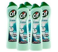 5x Cif Detergente in Crema con Candeggina e Microparticelle - 5 Flaconi da 500