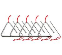 5x Classic Cantabile Triangolo con Battente - Triangolo in Acciaio per Bambini e Educazione Musicale Precoce - Strumento a Percussione con Dimensione 10cm (4") e Battente - Ideale per Asilo