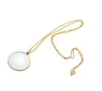 5x collana monocla ingranditore, ingrandire la lente monoclo collana lente in vetro in vetro su catena vintage ingranditore collana a ciondolo per lettura mappa artigianato oro (oro)