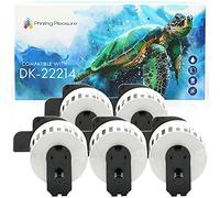 5x Compatibile Rotolo DK-22214 12mm x 30.48m Etichette adesive continuo per Brother P-Touch QL-500 550 570 700 710W 720NW 800 810W 820NWB 1050 1100 1110NWB Stampante per Etichette, Nastro in Carta