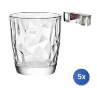 5x Confezioni 3 Bicchieri In Vetro Diamond Acqua cl 30 Trasparente Bormioli