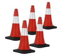 5x Coni stradali segnaletici per il traffico 51cm pilone spartitraffico bicolore