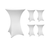 5X Copertura Per Tavolo Alto Copertura Tavolo Bianco 80Cm 85Cm Lavabile