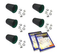 5X Cubi Di Gioco Con 25 Dadi + 2X Blocco Di Gioco Per Giochi Di Logica
