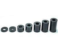 5x DISTANZIALE M12 SPESSORE DA 4MM A 20MM PLASTICA 13MM x 25MM DISTANZIATORE CILINDRICO TONDO RONDELLA NERO (Spessore L=18mm)
