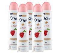 5x Dove Deodorante Go Fresh Melograno ed Erba Cedrina 0% Alcol Anti-Traspirante - 5 Deodoranti Spray da 150ml
