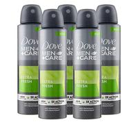 5x Dove Men+Care Deodorante Spray Extra Fresh 48h 0% Alcol Antitraspirante - 3 Flaconi da 150ml