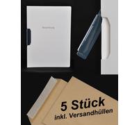 5X Durabile DURASWING JOB - Cartella Per Candidature - Bianca Con Clip + Buste