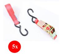 5x DynaSun FH45614 Cinghia Fissaggio Cricchetto Nastro Tenditore Cintura e Ganci