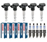 5x Era Bobina Accensione + 5x Bosch Candela Adatto A per VW Golf VII 5G1 BQ1 BE1