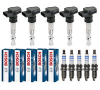 5x Era Bobina Accensione + 5x Bosch Candela Laser Platino per Ford Focus II Da _