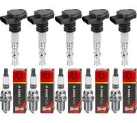 5x Era Bobina Accensione + Champion Candela di per Ford Focus II Da _ Hcp Dp 2.5