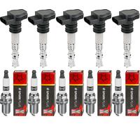 5x Era Bobina Accensione + Champion Candela per Volvo V70 II Sw 2.4 T.