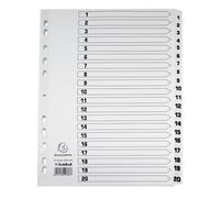 5x Exacompta Guildhall 20 Parte Bianco Divisori - A4 - 11 Punzonato Fori -