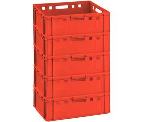 5x Fleischerkiste E2 Cassetta Macellaio Rosso Scatola Carne Cassa Cesta Hdpe