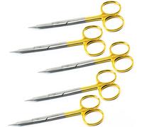 5x Forbici Dritto 13 CM Micro Seghettato Filo Punte TC Metallo Rigido