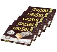 5X Grisbi Snack Coco Wafer con Crema al Latte Ricoperto di Cioccolato e Decoro con Scaglie di Cocco 120g (NOVITA)