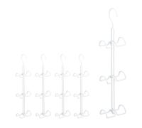 5x Gruccia multipla con 6 ganci portaborse bianca cinture organizer accessori