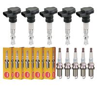 5x Hella Bobina Accensione + 5x NGK Candela per Ford Focus II Da _ Hcp Dp 2.5 St