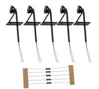 5x HO OO Scale LED Street Lamp Posts per 3v DC Model Railway | Confezione da 5 lampioni a LED, per funzionamento a 3 V CC, include resistenze per 12 V/16 V, luce bianca realistica