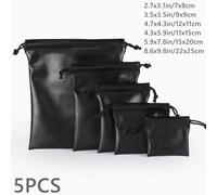 5X IN Ecopelle PU Coulisse Borsetta Borse di Stoccaggio Tasca Impermeabile