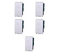 5x Interruttore 0-1, Moduli Bianchi, Compatibile Con Vimar Plana, frutti, interruttori, pulsanti, deviatori, dimmer, sensori, PIR, buzzer, Per Placche originali e compatibili