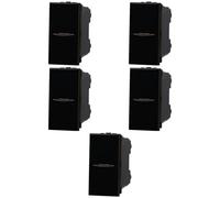 5x Interruttore assiale 16A, Moduli neri, nero, Compatibile Con BTicino Axolute, frutti, interruttori, pulsanti, deviatori, dimmer, sensori, PIR, buzzer, Per Placche originali e compatibili