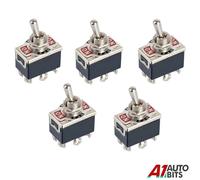 5X Interruttore Toggle On-Off-On Impermeabile DPDT 6A 250Vac Car Boat 12V 6P