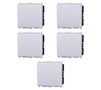 5x Interruttore unipolare, 2 moduli, Moduli Bianchi, Compatibile Con Vimar Plana, frutti, interruttori, pulsanti, deviatori, dimmer, sensori, PIR, buzzer, Per Placche originali e compatibili